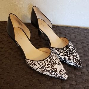 Nine West D'Orsay Pumps Black and White Sz 8.5